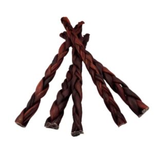 Bâtonnets de collagène de bœuf tressés de 12 pouces - Brun